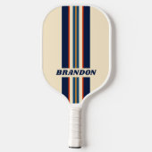 砂漠のレトロレインボーストライプラリーの名前 ピックルボールラケット (裏面)