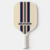 砂漠のレトロレインボーストライプラリーの名前 ピックルボールラケット (正面)