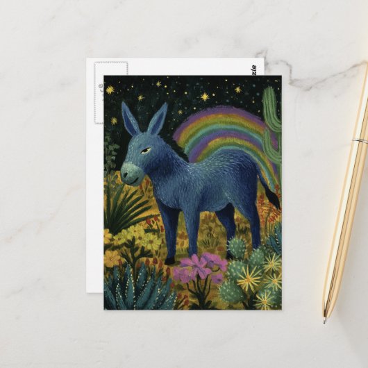 砂漠のロバ ポストカード (正面/裏面インサイチュ)