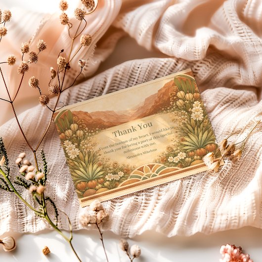 砂漠のワイルドフラワーガーデン誕生日 サンキューカード