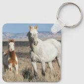 砂漠のワシントン盆地にいるワイルドホース キーホルダー (裏面)