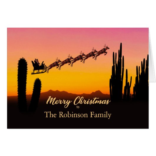 砂漠の上にクリスマスサンタという名前を追加 (正面横)