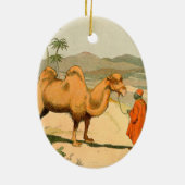 砂漠の中のダブルハンプ・ラクダ セラミックオーナメント (裏面)