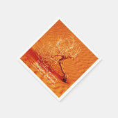 砂漠の中のローンツリーライフお祝いの紙 スタンダードカクテルナプキン (角)