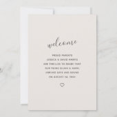 砂漠の中和双生児の両面フォト誕生 案内状 (裏面)