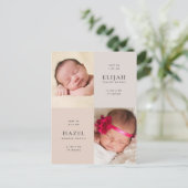 砂漠の中性生物双生児の誕生の発表 ポストカード (スタンド正面)