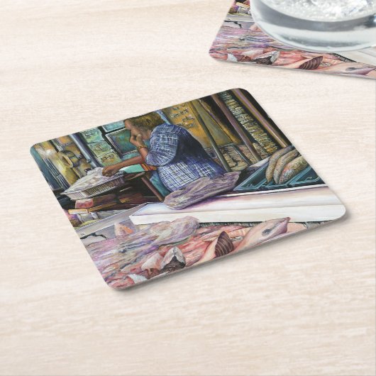 砂漠の人々，海の賜物，エルサレム スクエアペーパーコースター (アングル)