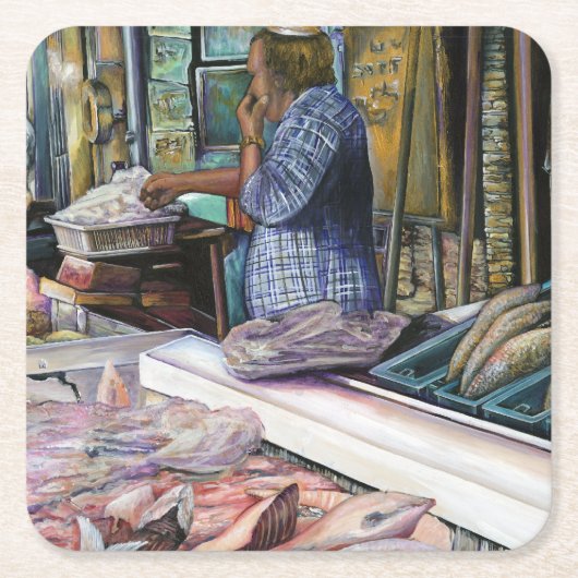 砂漠の人々，海の賜物，エルサレム スクエアペーパーコースター (正面)