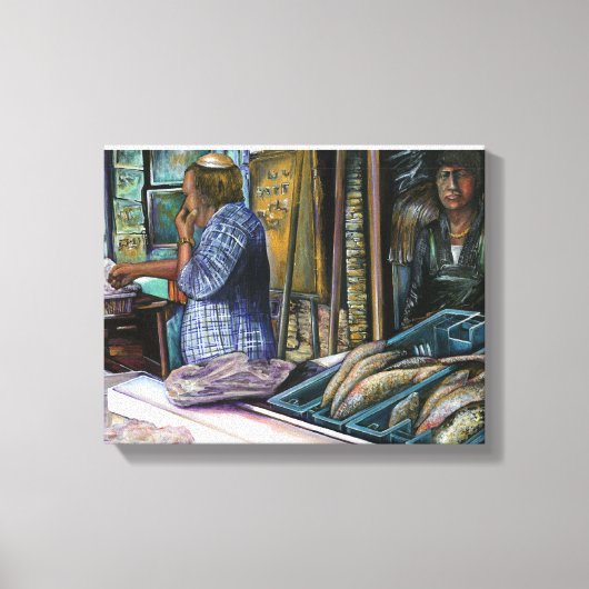 砂漠の人々，海の贈り物。エルサレム キャンバスプリント (正面)