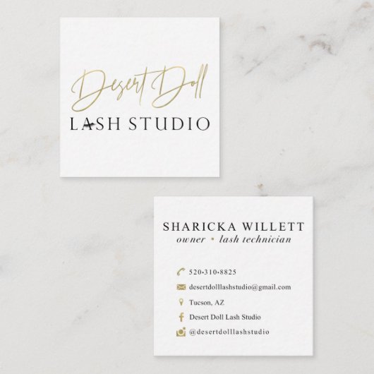 砂漠の人形のカスタムな名刺 スクエア名刺 (正面/裏面)