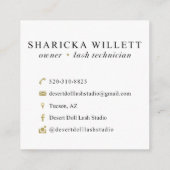 砂漠の人形のカスタムな名刺 スクエア名刺 (裏面)