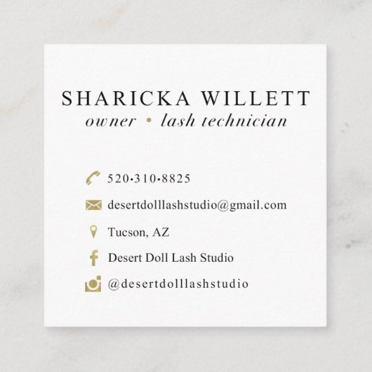 砂漠の人形のカスタムな名刺 スクエア名刺 (裏面)