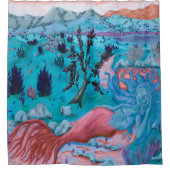 砂漠の人魚のシャワーカーテン シャワーカーテン (正面)