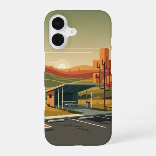 砂漠の休憩所 iPhone 16ケース (裏面)