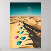 砂漠の傘の夢カラフルのような風景 ポスター (正面)