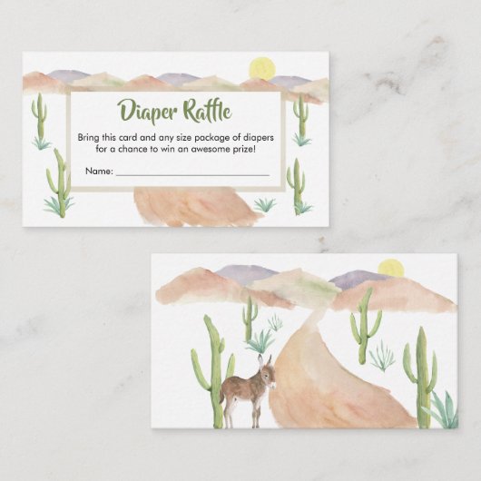 砂漠の冒険が吸汁性のおむつラッフルを始める エンクロージャーカード (正面/裏面)
