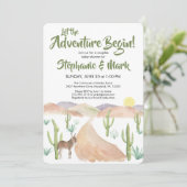 砂漠の冒険が多肉質ボホ赤ちゃんシャワーを開始 招待状 (スタンド正面)