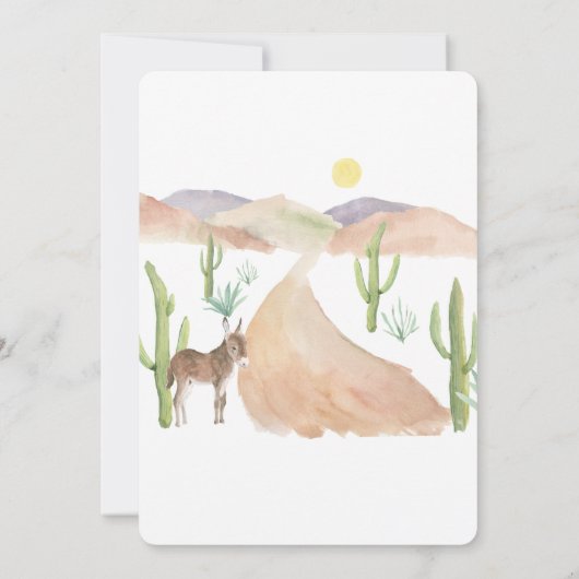 砂漠の冒険が多肉質ボホ赤ちゃんシャワーを開始 招待状 (裏面)