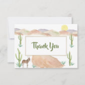 砂漠の冒険が始まる赤ちゃんシャワーありがとう サンキューカード (正面)