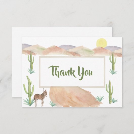 砂漠の冒険が始まる赤ちゃんシャワーありがとう サンキューカード (正面/裏面)