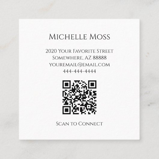 砂漠の南西のピリピリのナシ多肉植物 スクエア名刺 (裏面)