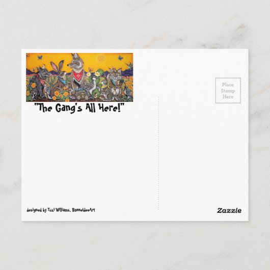 砂漠の南西の動物とニューメキシコのはがき ポストカード (裏面)