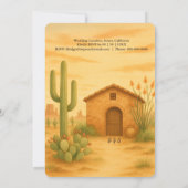 砂漠の南西ゴールデンサンセットデスティネーションウェディング 招待状 (裏面)