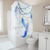 砂漠の南西夢のキャッチャーの羽の水彩画 シャワーカーテン (インサイチュ)