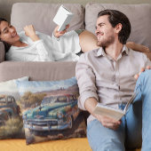 砂漠の古い青い無人車も クッション