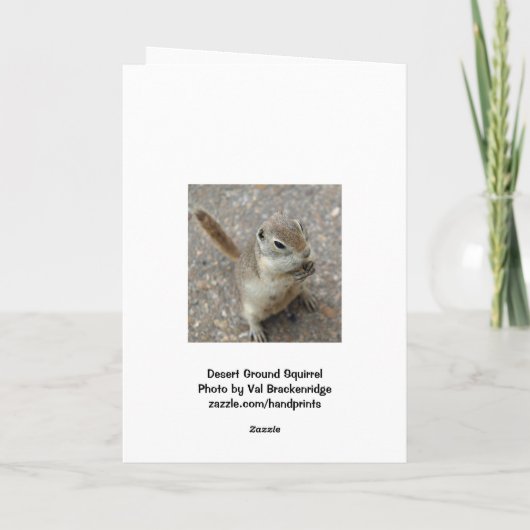 砂漠の地上リス動物の誕生日の挨拶 カード (裏面)