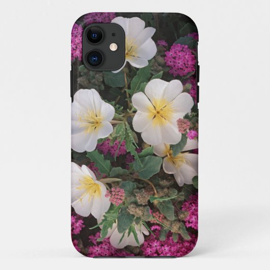 砂漠の夕べプリムローズと砂漠の砂のベルベナ Case-Mate iPhoneケース (裏面)