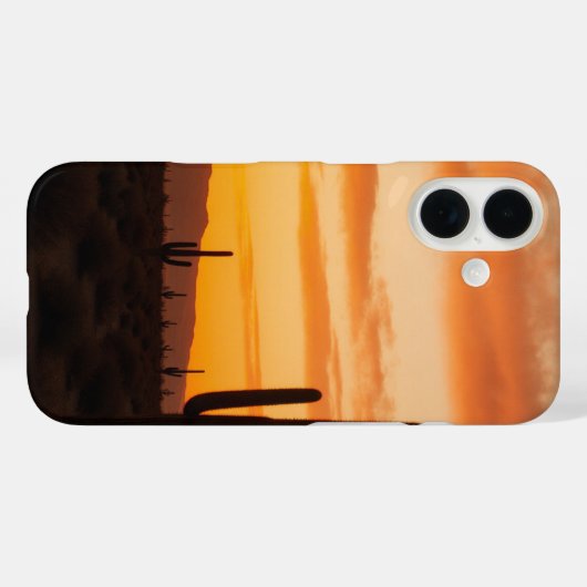 砂漠の夕日のストライプ Case-Mate iPhoneケース (裏面 (横))