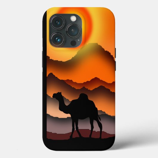 砂漠の夕日のラクダiPhoneケース Case-Mate iPhoneケース (裏面)