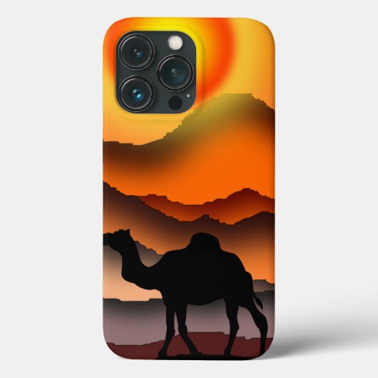 砂漠の夕日のラクダiPhoneケース Case-Mate iPhoneケース (裏面)
