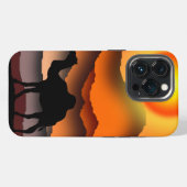 砂漠の夕日のラクダiPhoneケース iPhoneケース (裏面横)