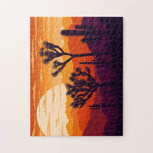 砂漠の夕日の風景 ジグソーパズル (縦)