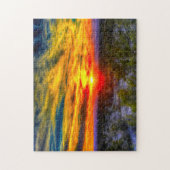 砂漠の夕日テキサス州。 ジグソーパズル (縦)