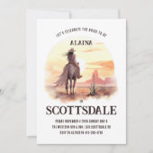 砂漠の夕日 ウォーターカラー 花嫁になる前の バチェロレッテパーティー 招待状 (正面)