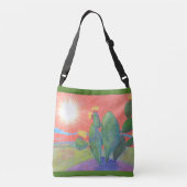 砂漠の夕日 クロスボディバッグ (裏面)