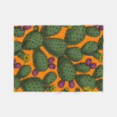 砂漠の夕日 フリースブランケット (正面(横))