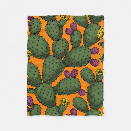 砂漠の夕日 フリースブランケット (正面)