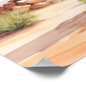 砂漠の夕日 ポスター (角)