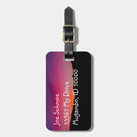 砂漠の夕日 ラゲッジタグ (正面縦)