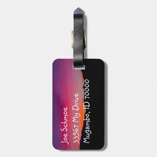 砂漠の夕日 ラゲッジタグ (裏面縦)