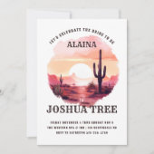 砂漠の夕日 水彩 ウエスタン バチェロレッテ 招待状 (正面)