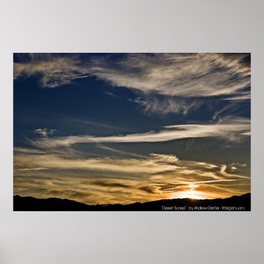 「砂漠の夕日」 - by Andrew Gettler ポスター (正面)