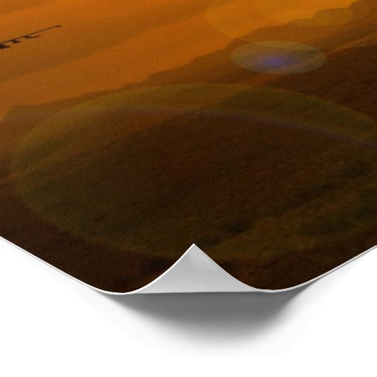 砂漠の夕日A-10 ポスター (角)