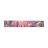 砂漠の夕焼けの輝き 水彩画 サウスウェスタン ウェディング 招待状ベリーバンド (フラット)