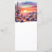 砂漠の夕焼けの輝き 水彩 Southwestern メニュー (裏面)