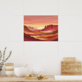 砂漠の夕焼け抽象的な背景 - あたたかな大地 ポスター (キッチン)